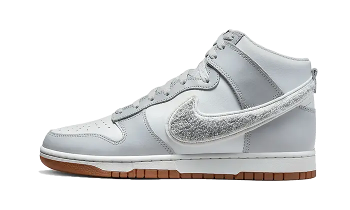 Nike Dunk High Retro Chenille Swoosh White Grey